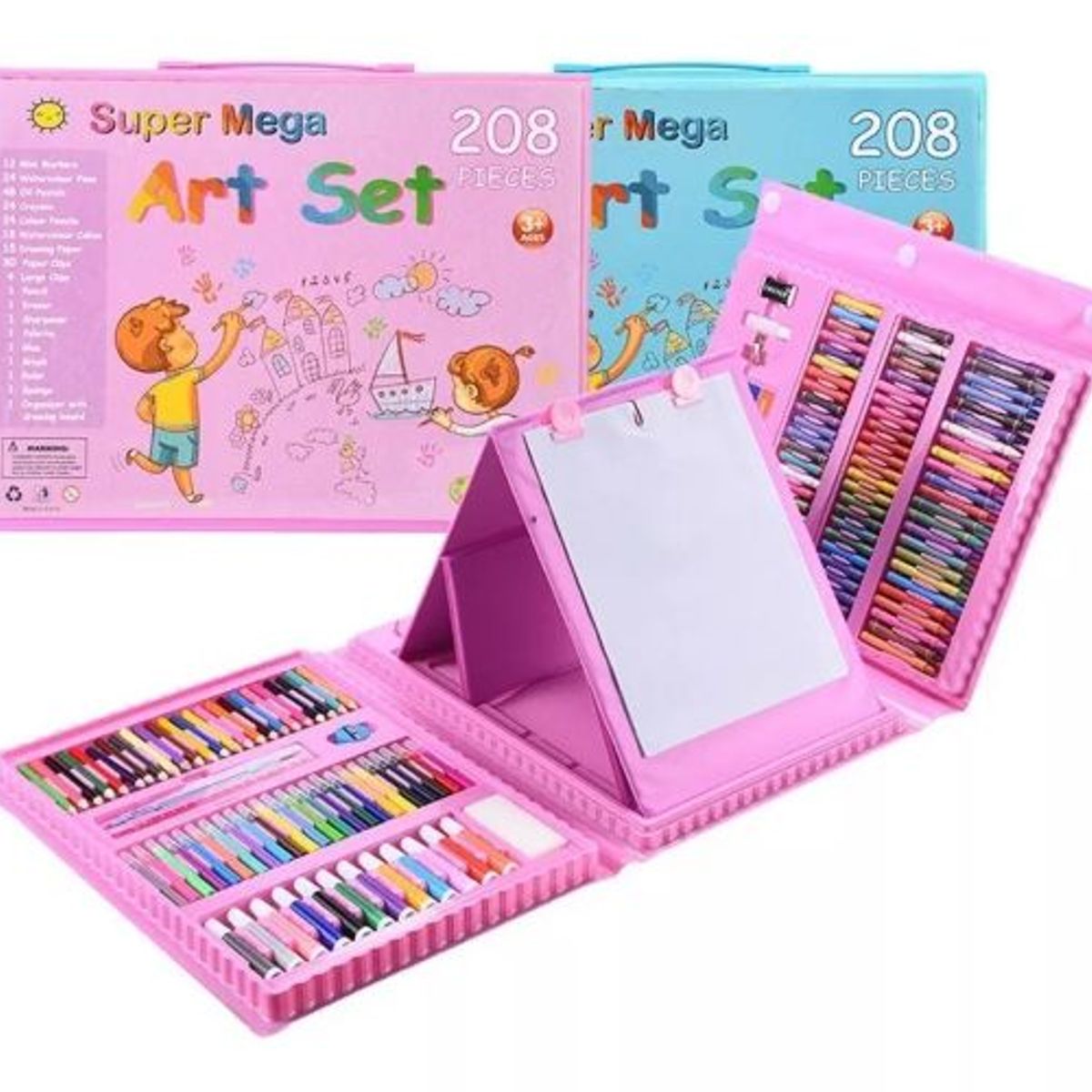 GENERICO - Set Kit Arte Niños Maleta Crayon Acuarela Plumon 208 Piezas