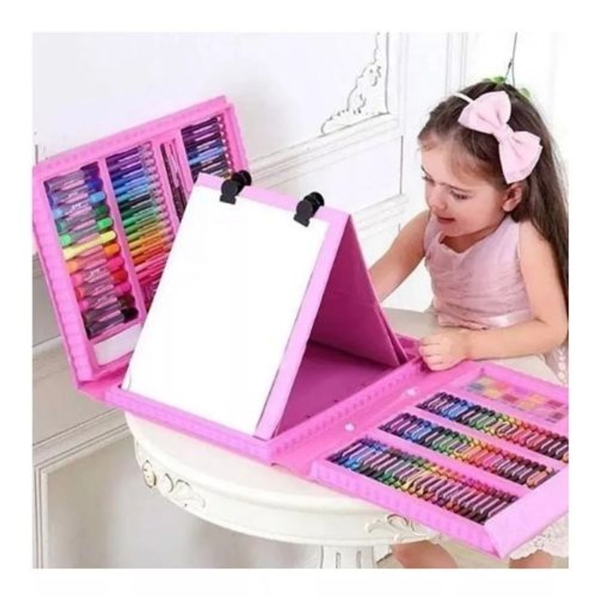 GENERICO - Set Kit Arte Niños Maleta Crayon Acuarela Plumon 208 Piezas