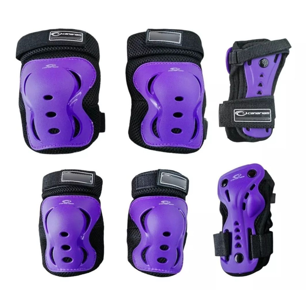 CANARIAM - Proteccion Patinaje Rodillera Coderas Guantes Skate Morado L