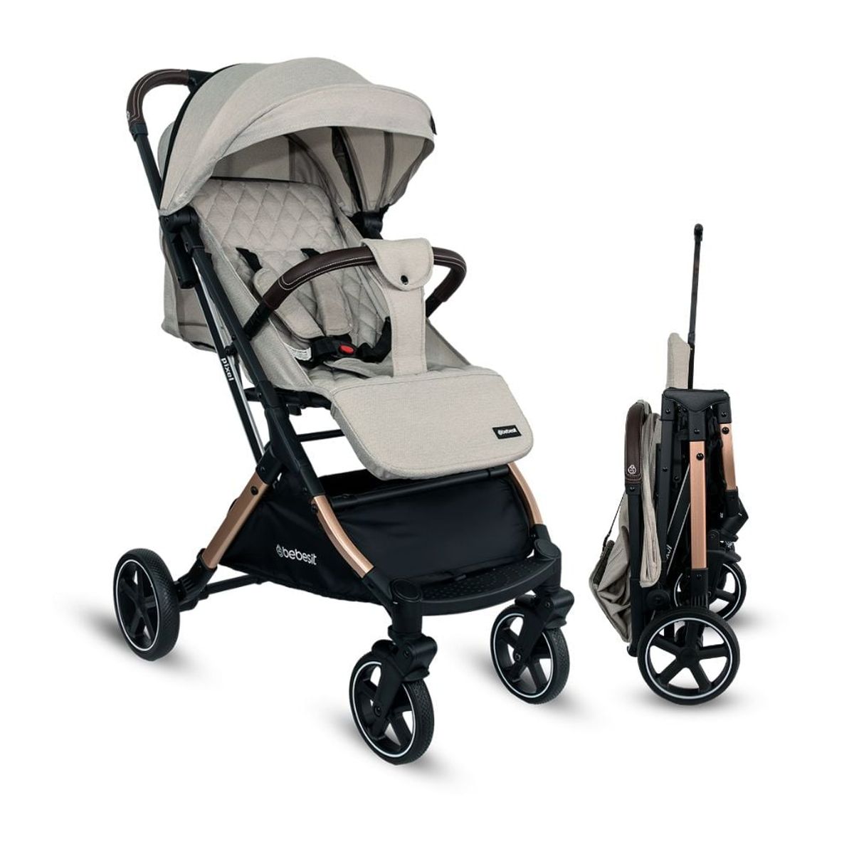 BEBESIT - Coche Para Bebe Paseador Tipo Maleta Bebesit Pixel Beige