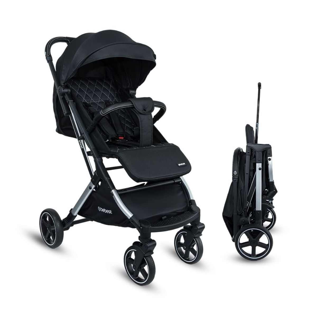BEBESIT - Coche Para Bebe Paseador Tipo Maleta Bebesit Pixel Negro