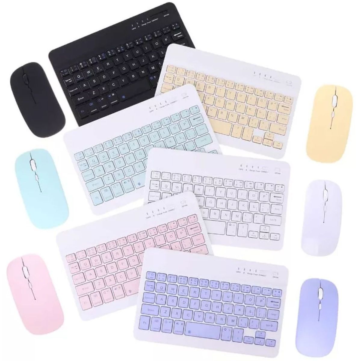ONE PIXEL - Teclado Bluetooth Recargable Mouse Keyboard Color Pastel Kit