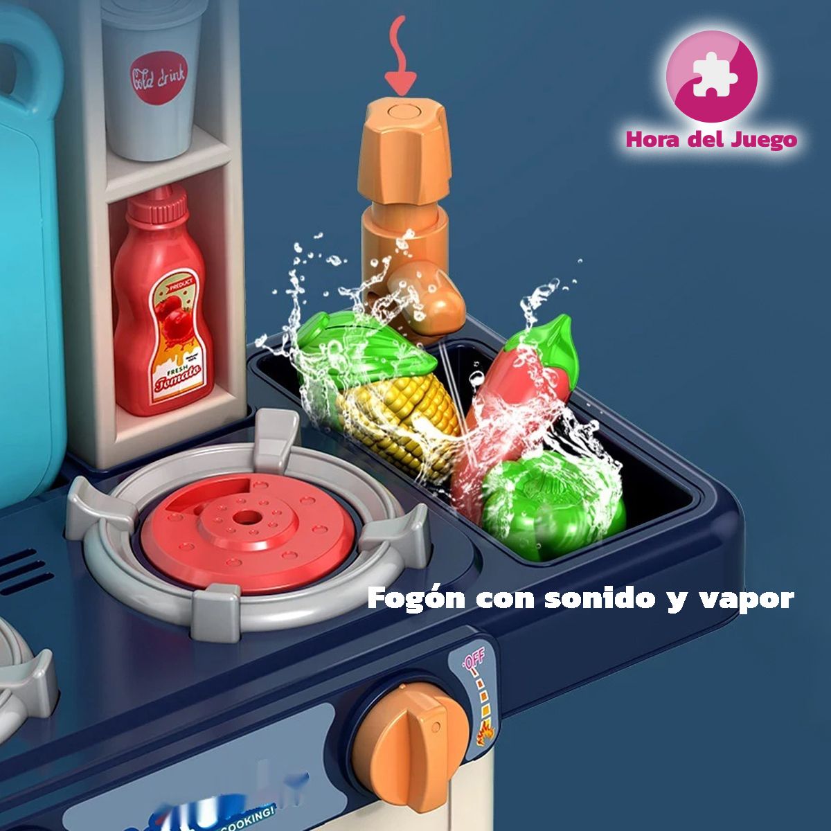 ENFANT'ASY - Cocina Infantil Accesorios Función Agua Y Sonido Juguete-