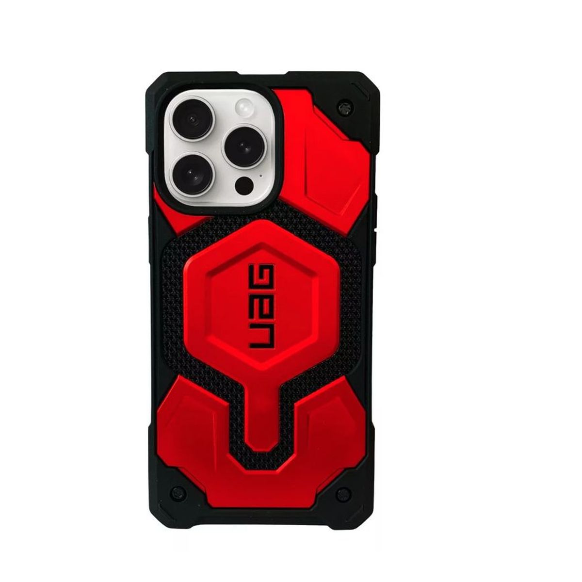GENERICO - Estuche UAG Monarch Pro Para iPhone 15 Pro Max - Rojo con Negro