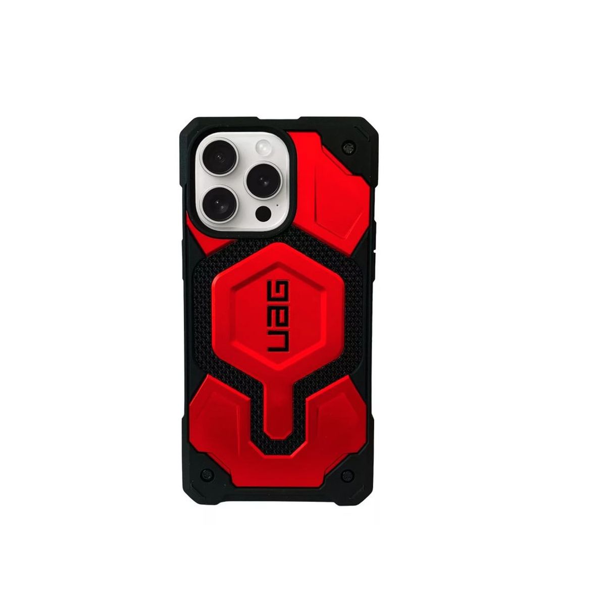 GENERICO - Estuche UAG Monarch Pro Para iPhone 15 Pro Max - Rojo con Negro