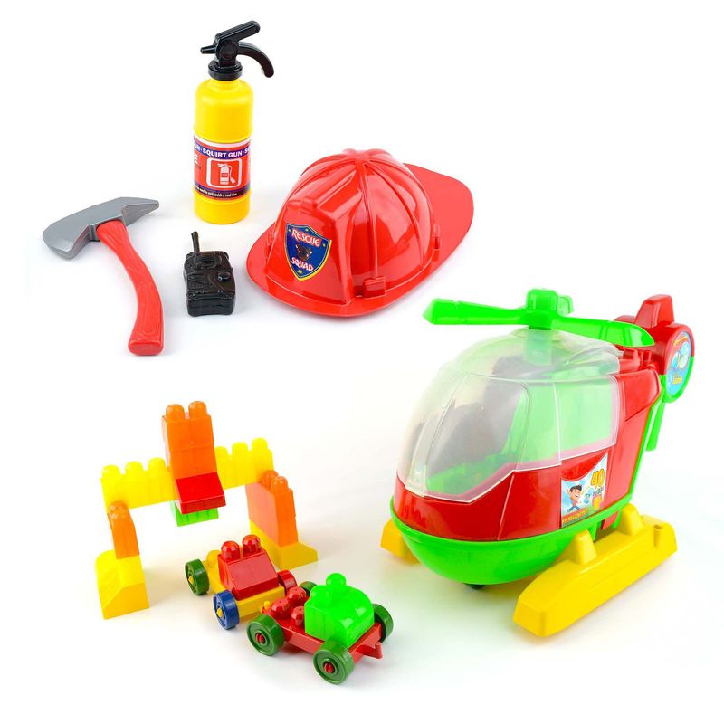 ENERGY PLUS - Juego Rescate Aéreo Set de Bomberos + Helicóptero infantil