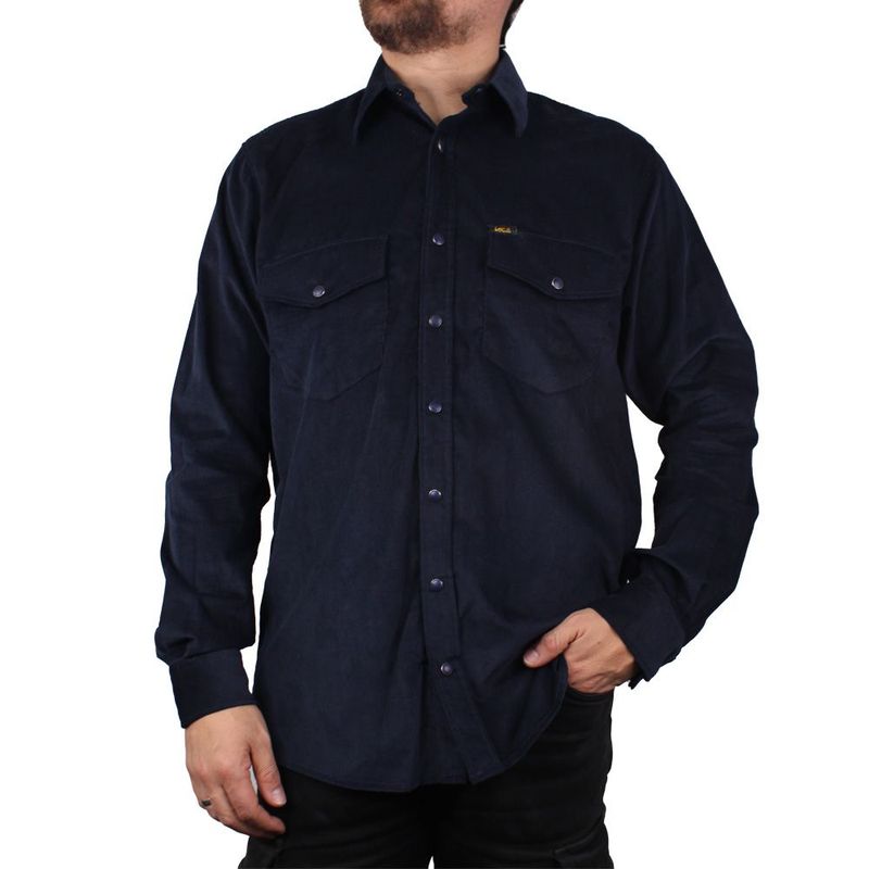 LEC LEE - Camisa en Pana Lec Lee - Azul Oscuro_.