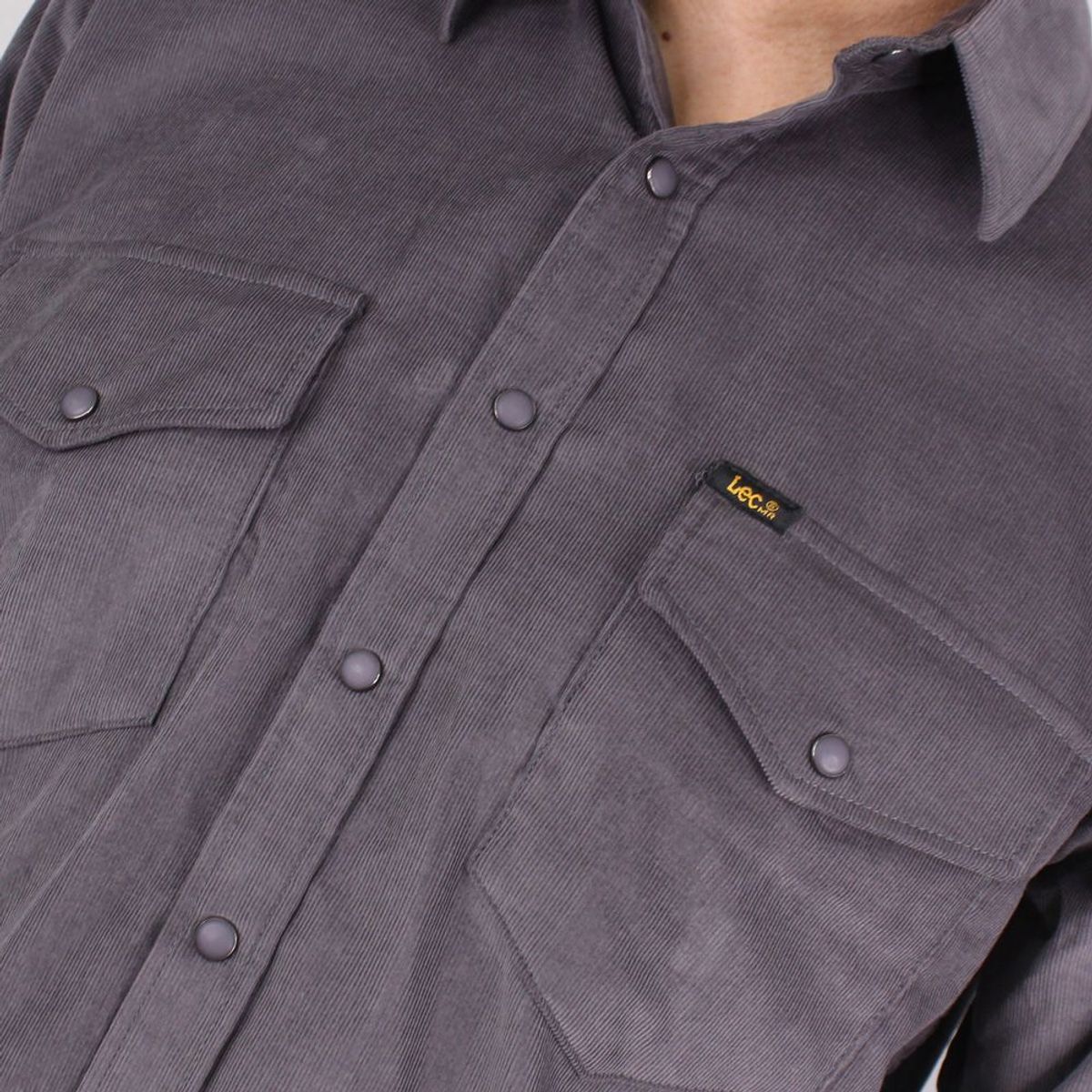 LEC LEE - Camisa En Pana Hombre Lec Lee gris-