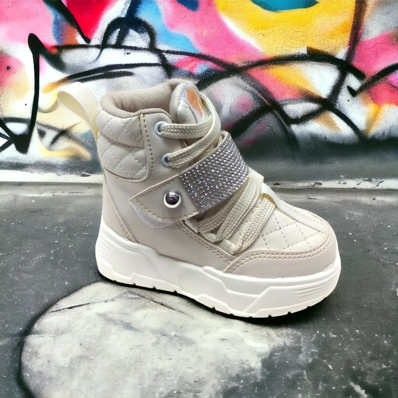 GENERICO - Bota Niña Calzado Urbano Infantil Cierre Mágico Kids- Beige