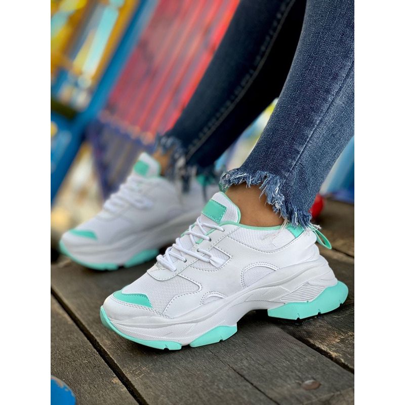 GENERICO - Tenis Blanco Cian Dama Zapatillas Zapatos Lindos Moda Casual