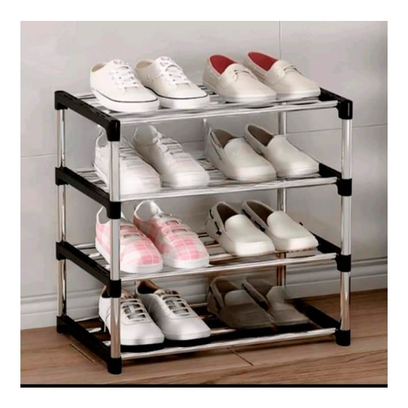 GENERICO - Organizador De Zapatos 4 Niveles Color Negro (8828-4)