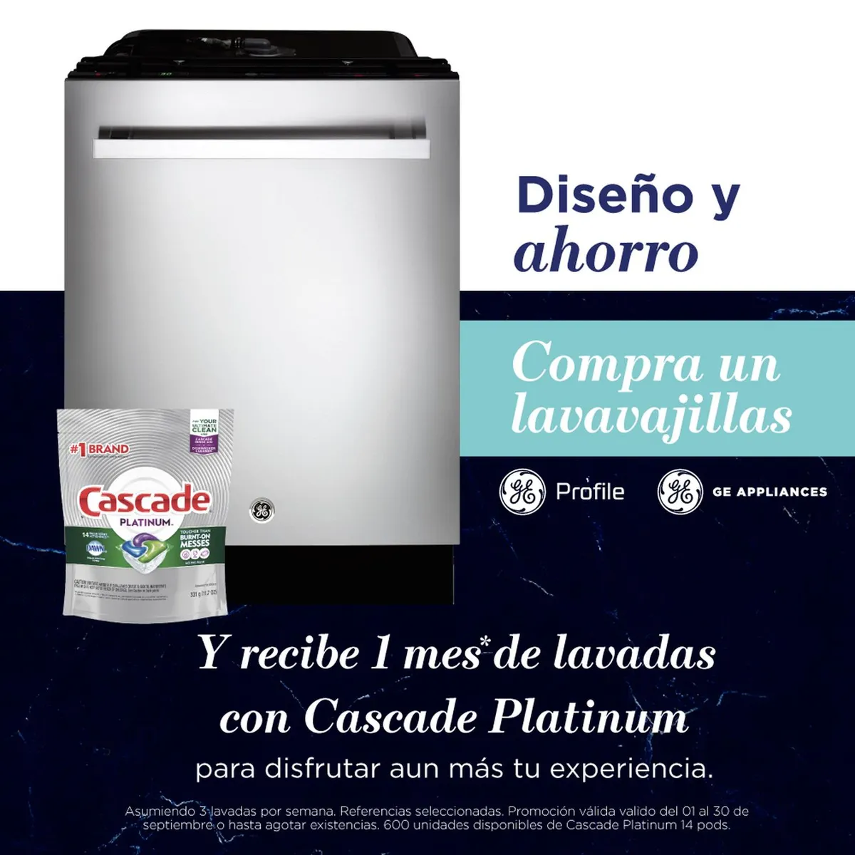 GENERAL ELECTRIC - Lavavajillas 96 piezas Inoxidable GE GBT632SSMSSEC