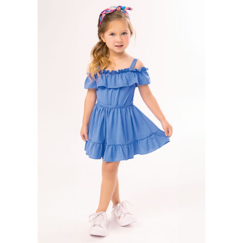 MARKETING PERSONAL - Vestido Infantil Femenino Azul Mp 100159