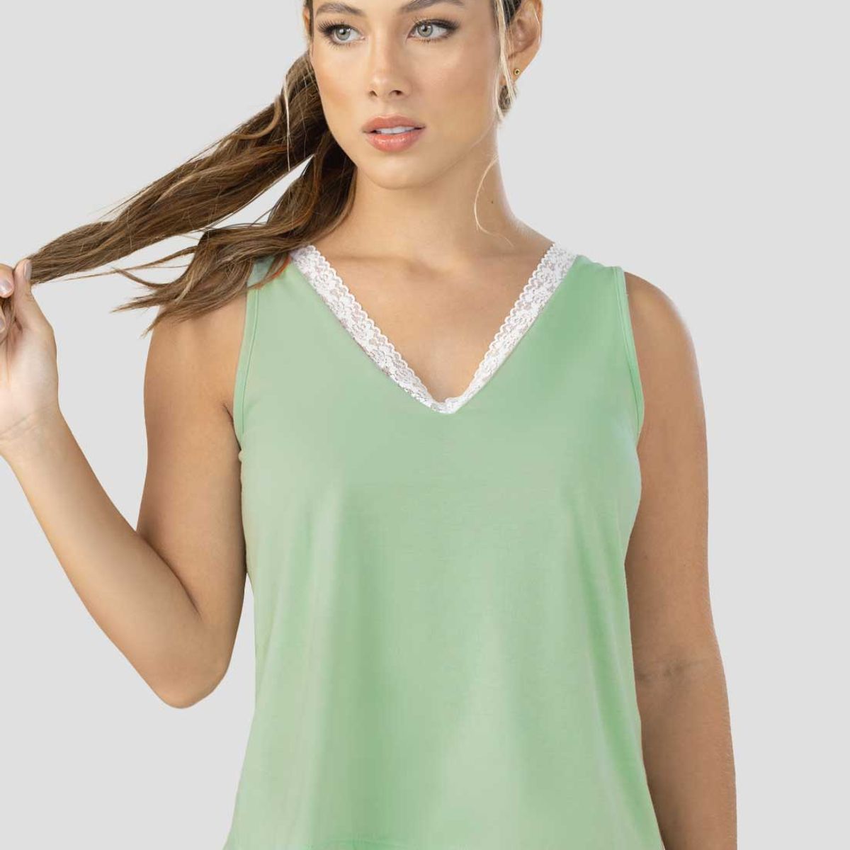 FORMAS INTIMAS - Camisilla Mujer Verde FI 100349