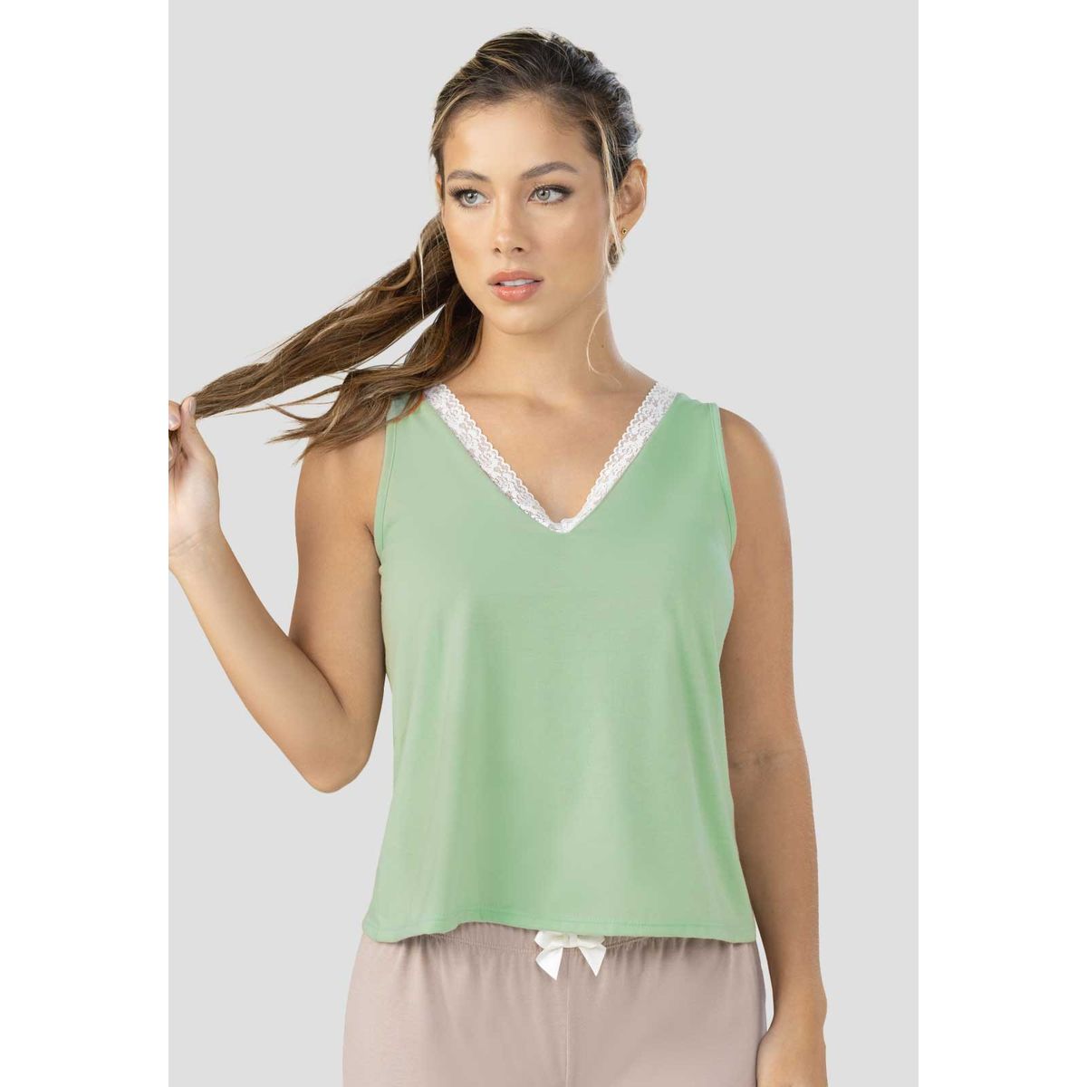 FORMAS INTIMAS - Camisilla Mujer Verde FI 100349