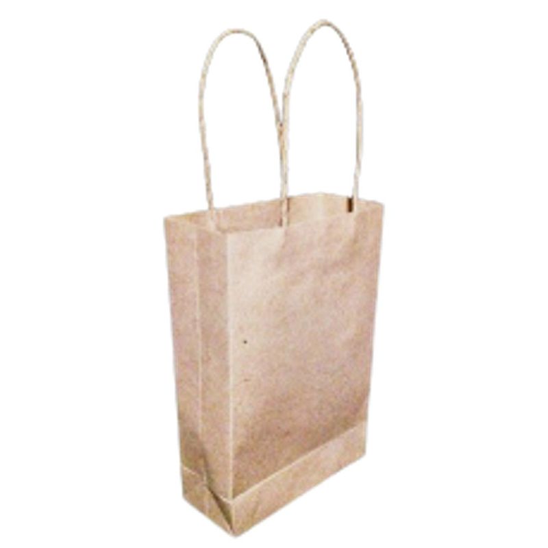 GENERICO - 25 Bolsas Papel Kraft 90 gr. Manija Retorcida. T:25x17x7
