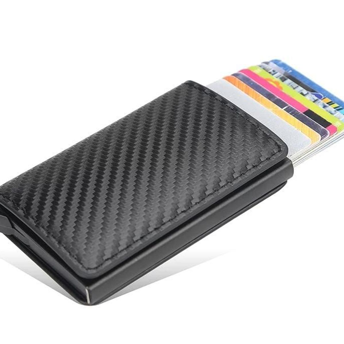 GENERICO - Billetera Tarjetero RFID Aluminio Fibra De Carbono Hombre Mujer