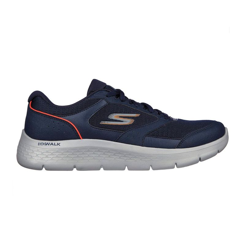 SKECHERS - TENIS SKECHERS AZUL PARA HOMBRE SK GO WALK FLEX NAVY ORANGE 216480NVOR