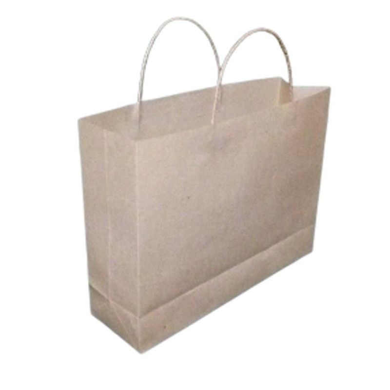 GENERICO - 25 Bolsas Papel Kraft 90 gr. Manija Retorcida. T:28x38x11
