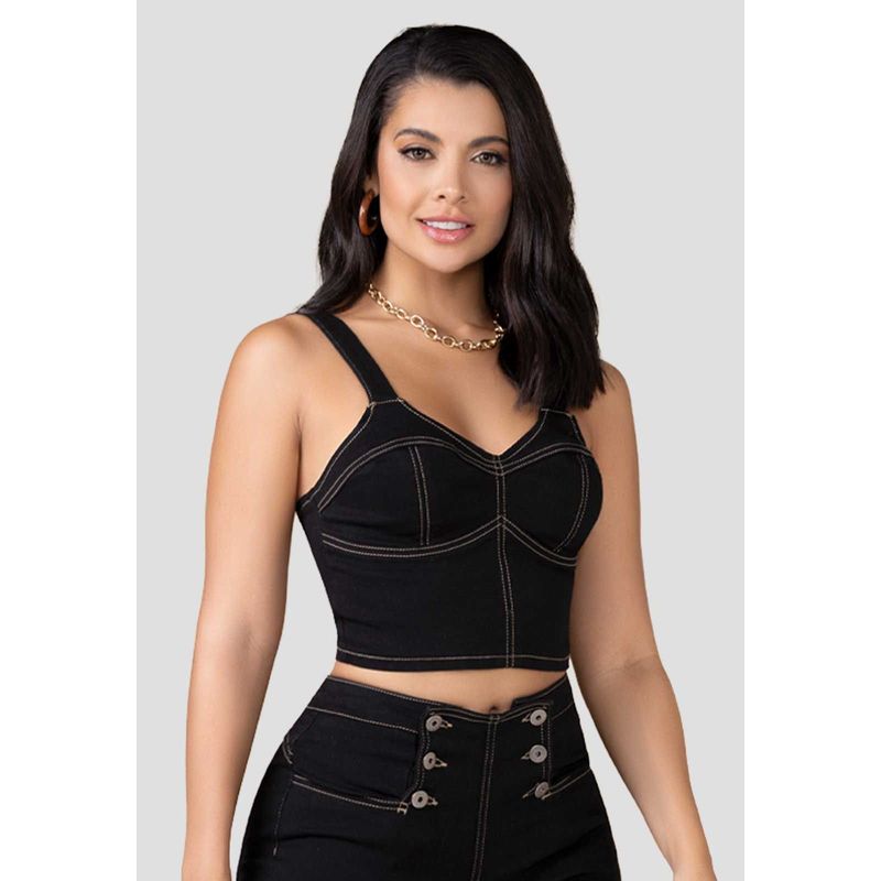 MARKETING PERSONAL - Crop Top Mujer Negro Mp 100320