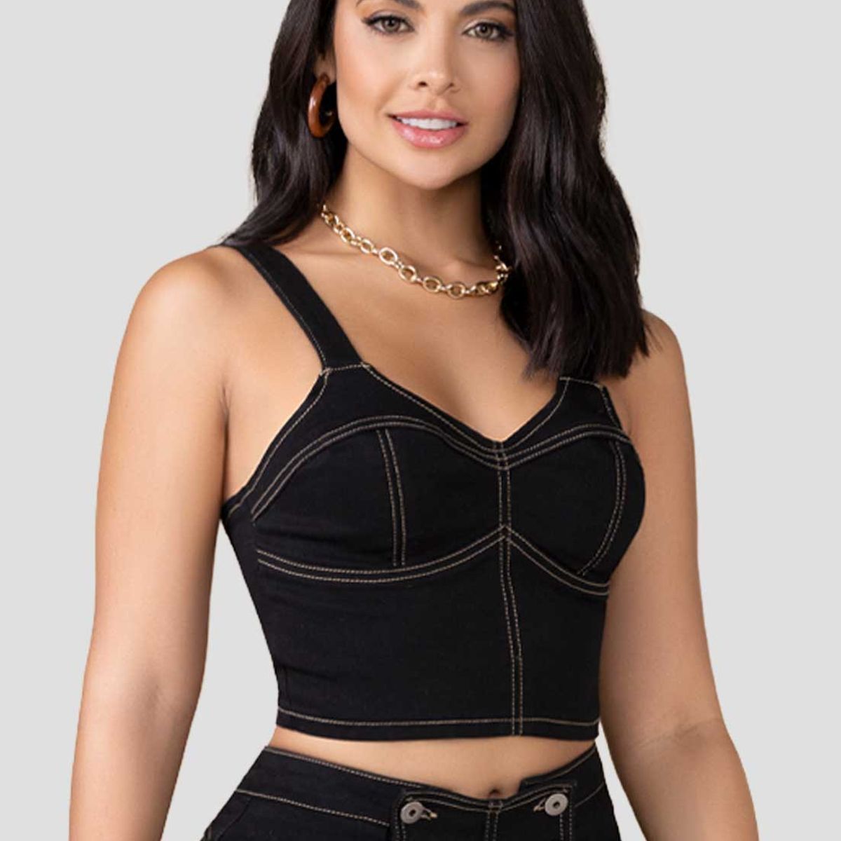 MARKETING PERSONAL - Crop Top Mujer Negro Mp 100320