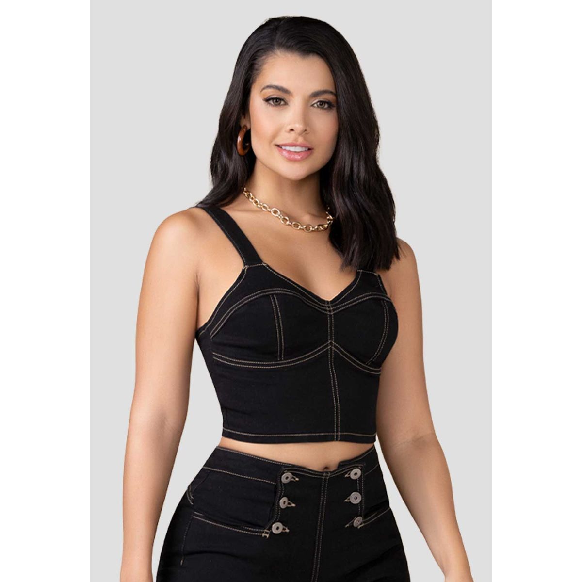 MARKETING PERSONAL - Crop Top Mujer Negro Mp 100320