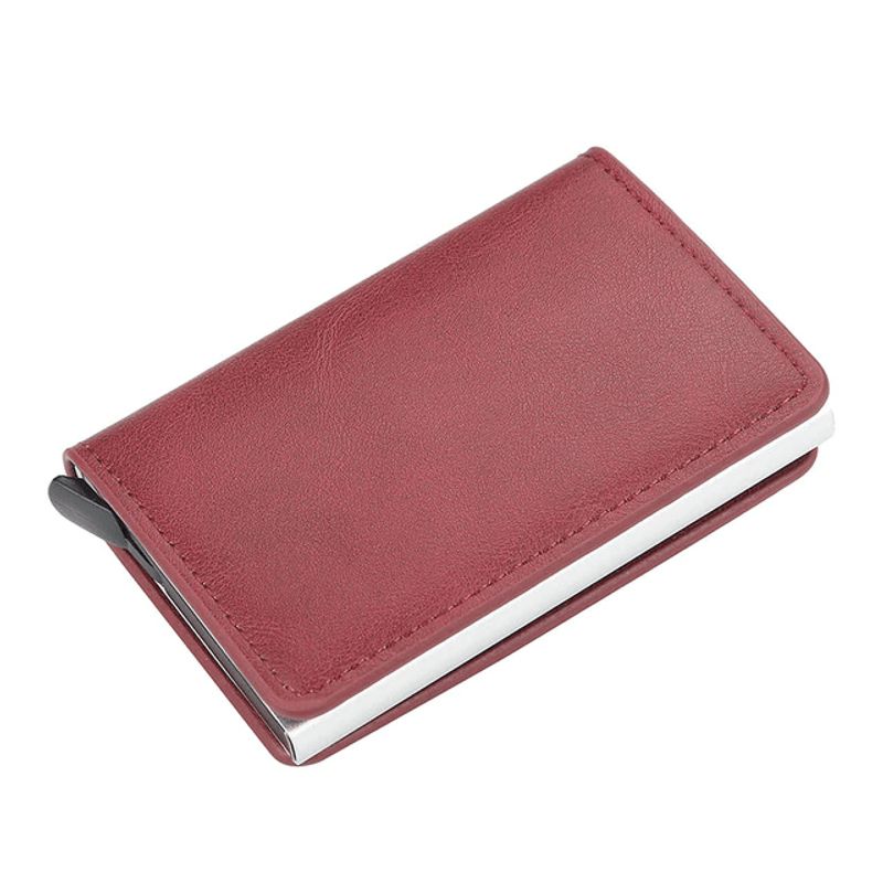 HOMETLY - Billetera Tarjetero Automático RFID Inteligente Cuero Hombre Mujer