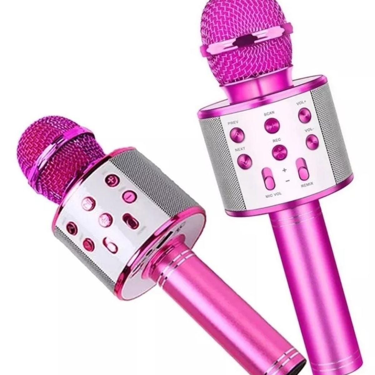 INFANTILES CAJUROMIX - Micrófono Inalámbrico FUCSIA Karaoke Ws-858 Bluetooth