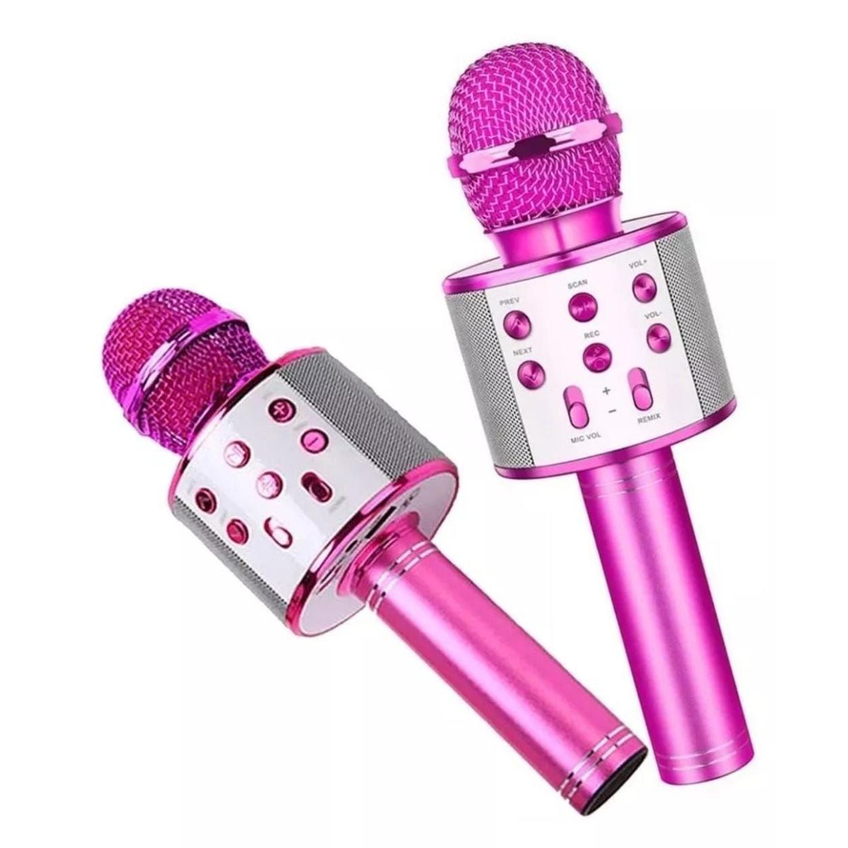 INFANTILES CAJUROMIX - Micrófono Inalámbrico FUCSIA Karaoke Ws-858 Bluetooth