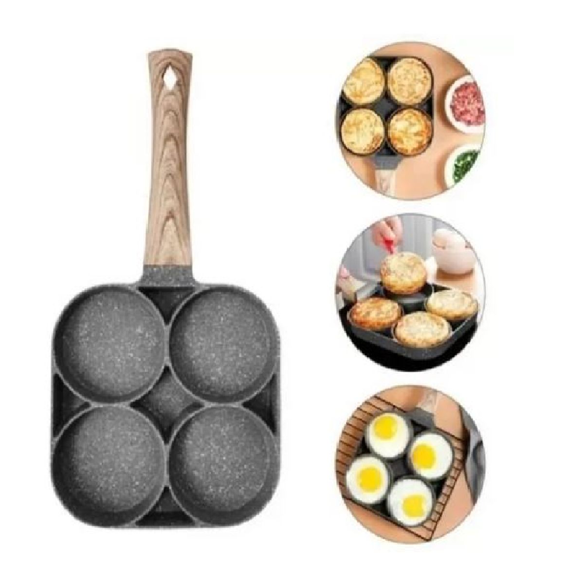 SKY - Sarten Antiadherente 4 Puestos Para Huevos