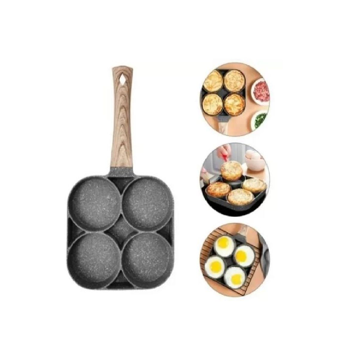 SKY - Sarten Antiadherente 4 Puestos Para Huevos