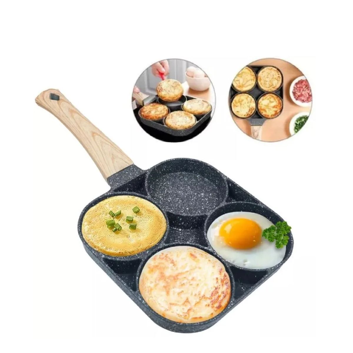 SKY - Sarten Antiadherente 4 Puestos Para Huevos