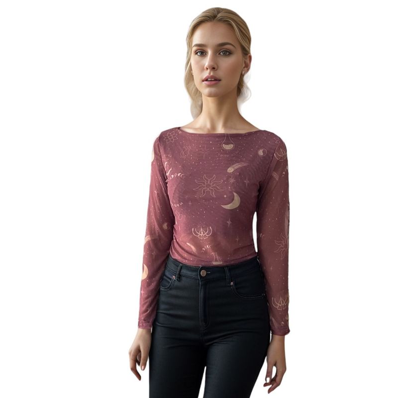 FRIOLENTA - Body de manga larga con cuello ancho estampado