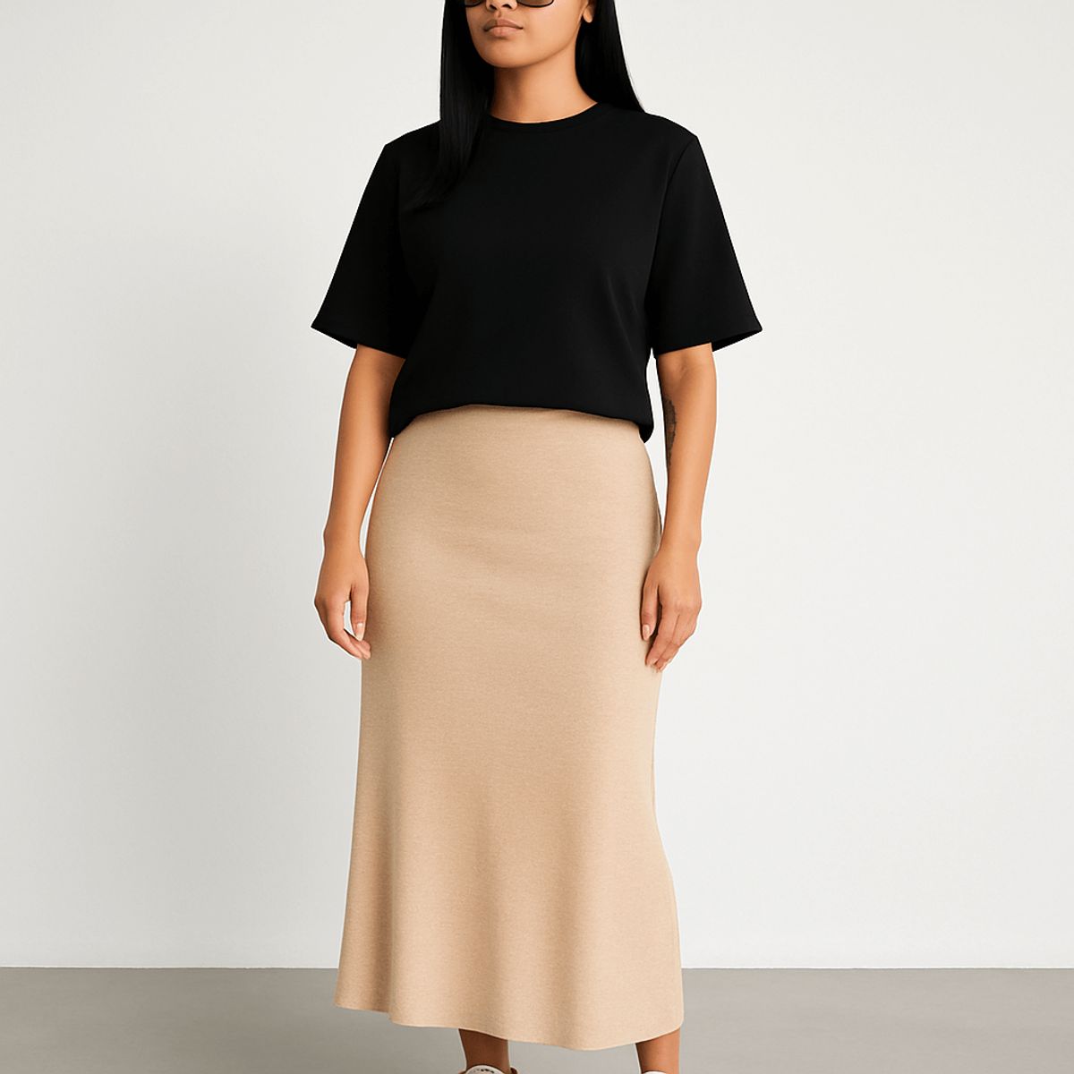 FRIOLENTA - Falda Larga Lisa sin Pretina