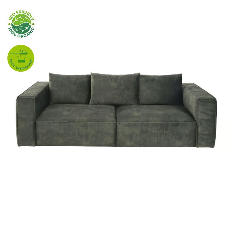 GENERICO - Sofá Moderno  Advance en tela microfibra verde 2 Puestos beds