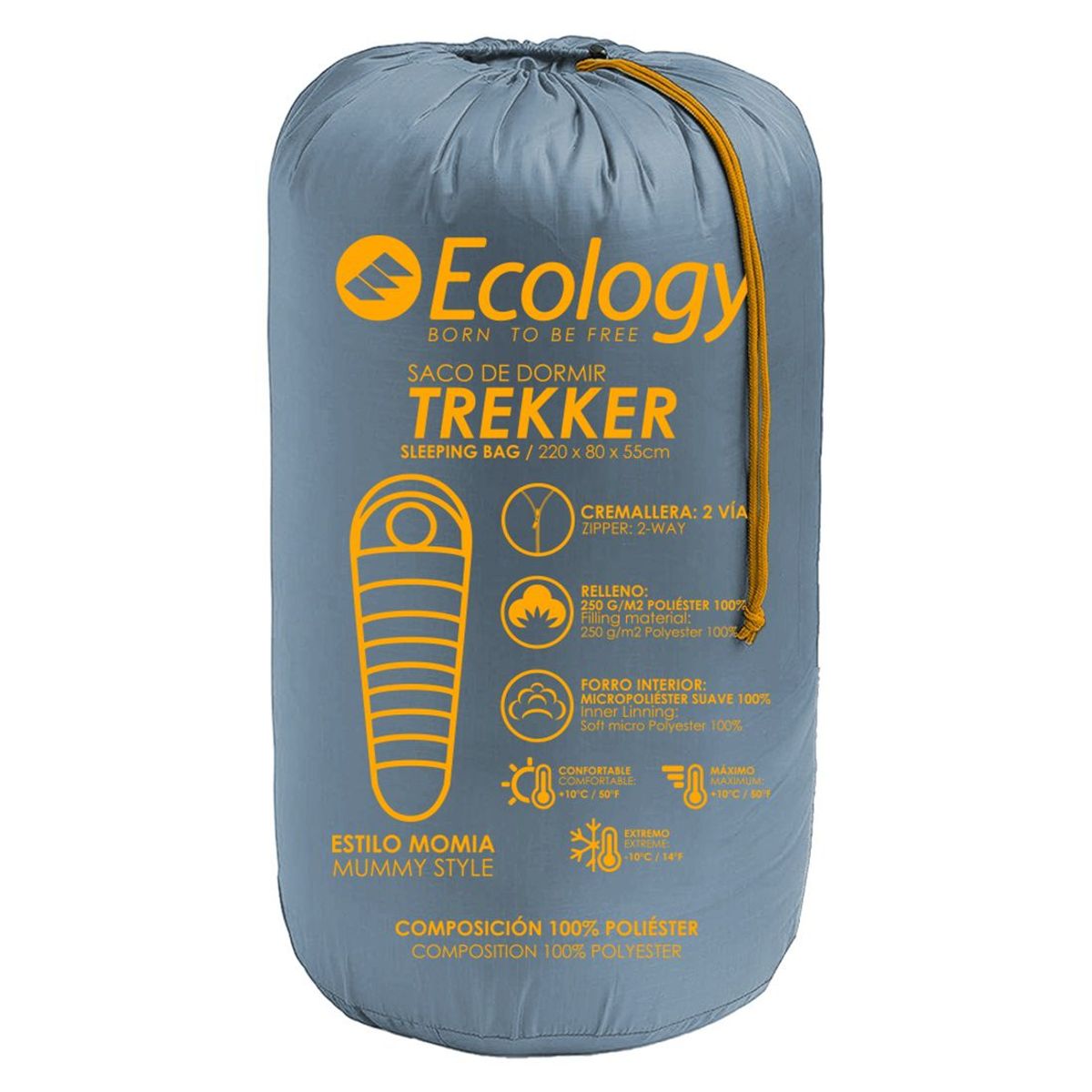 ECOLOGY - Sleeping Bag Ecology Saco De Dormir Trekker Gris