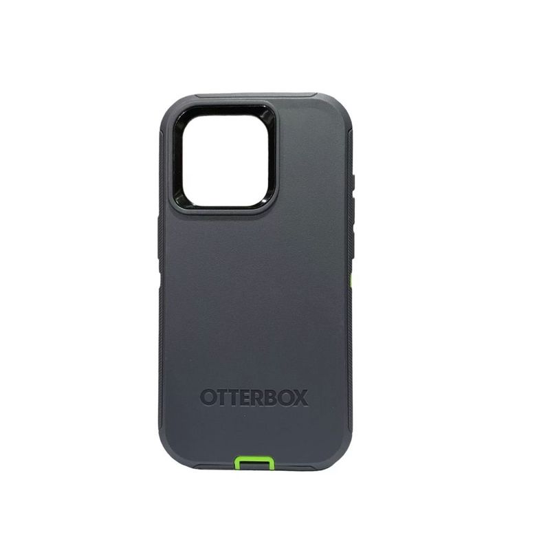 OTTERBOX - Estuche Otterbox Defender Para iPhone 15 Pro Max - Gris con verde