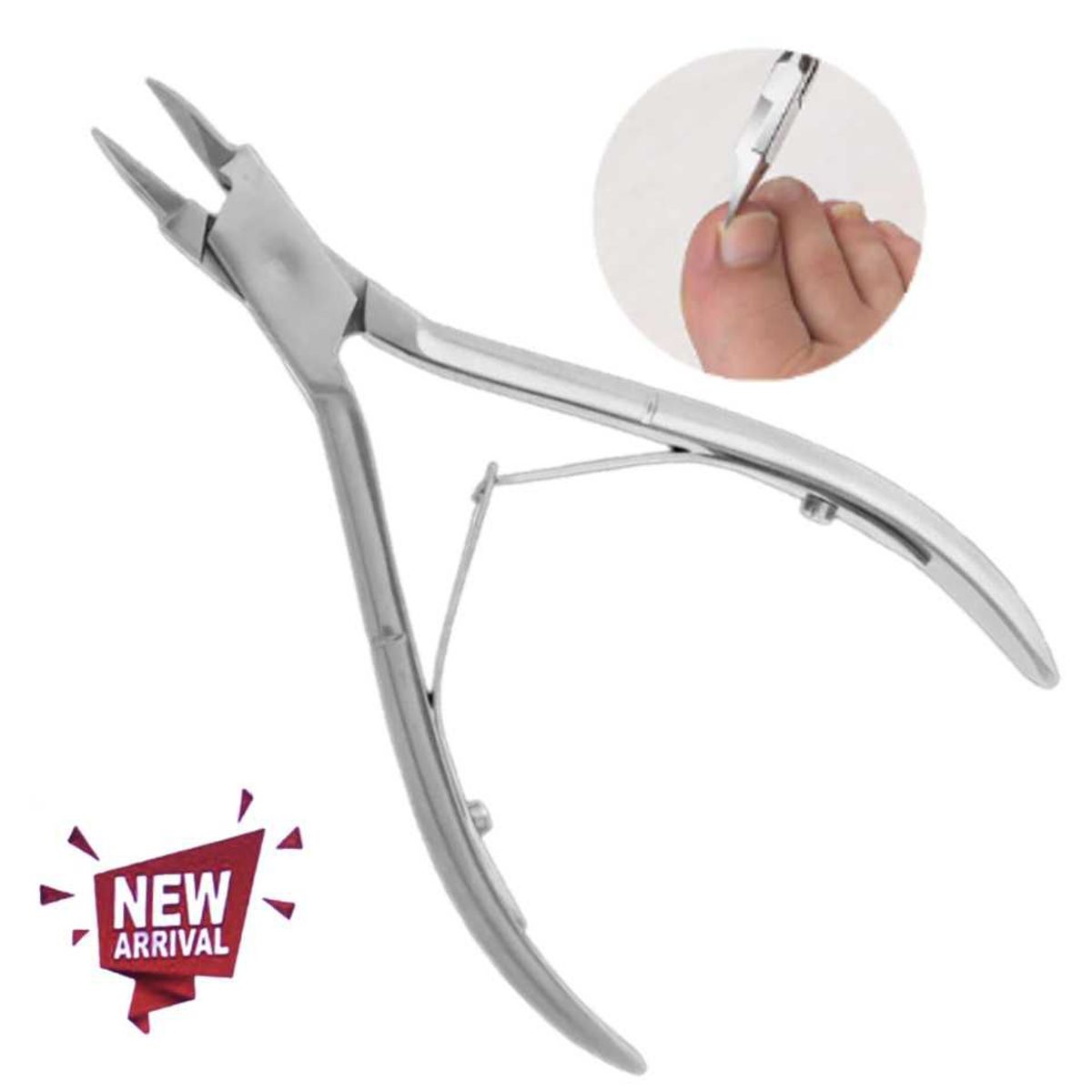 GENERICO - Alicate cortaúñas punta delgada uñas encarnadas podologo