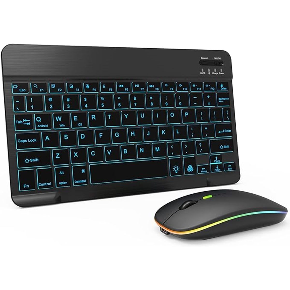 GENERICO - Teclado Bluetooth retroiluminado en Español 10 + Raton Mouse