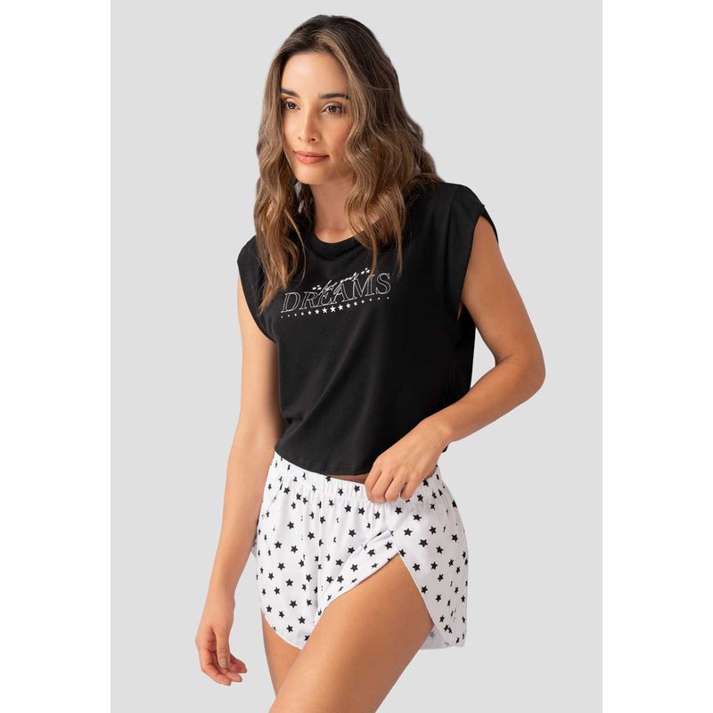 FORMAS INTIMAS - Pijama Mujer Negro FI 101555