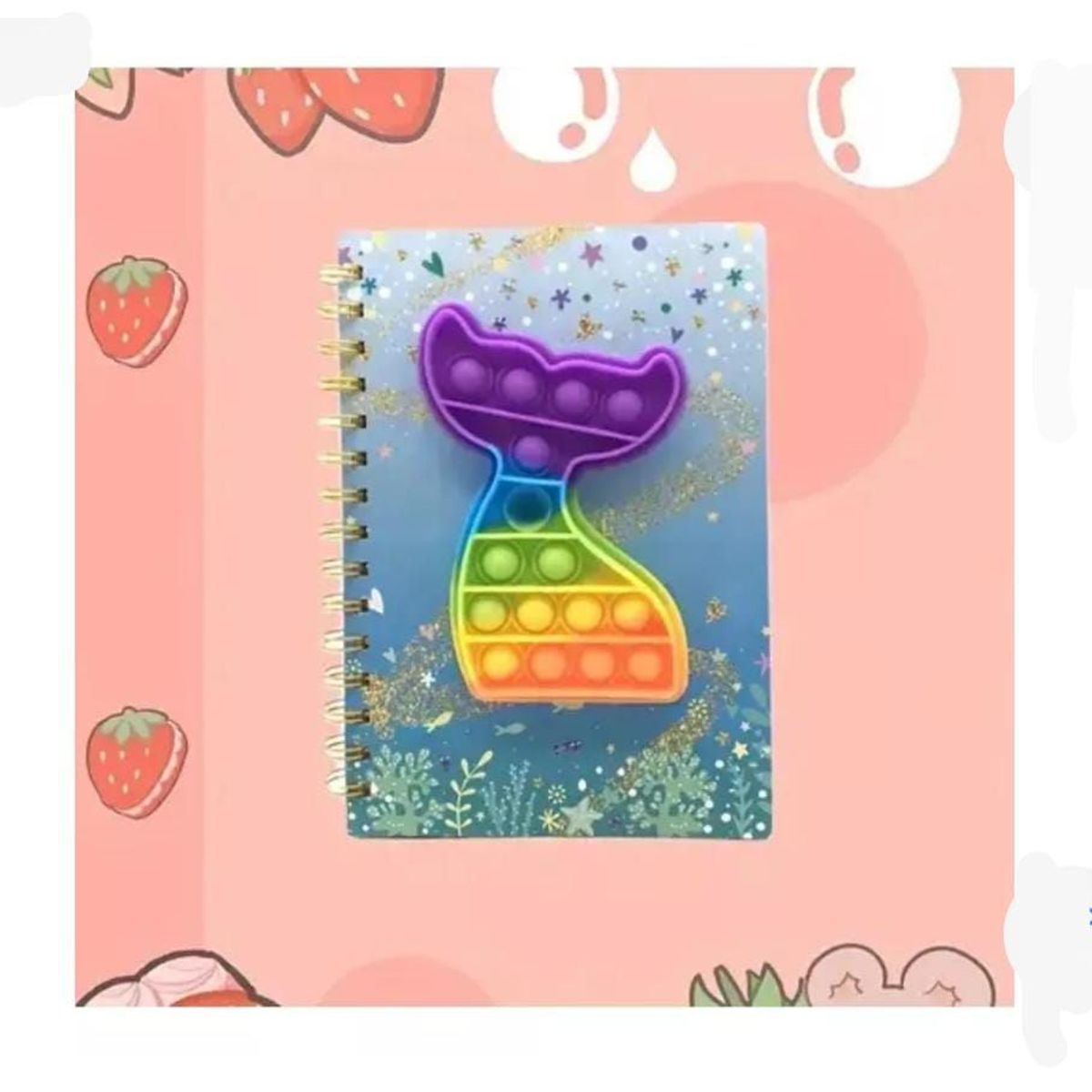 INFANTILES CAJUROMIX - Libreta Agenda sirena Pop It + Mini Libreta De Obsequio