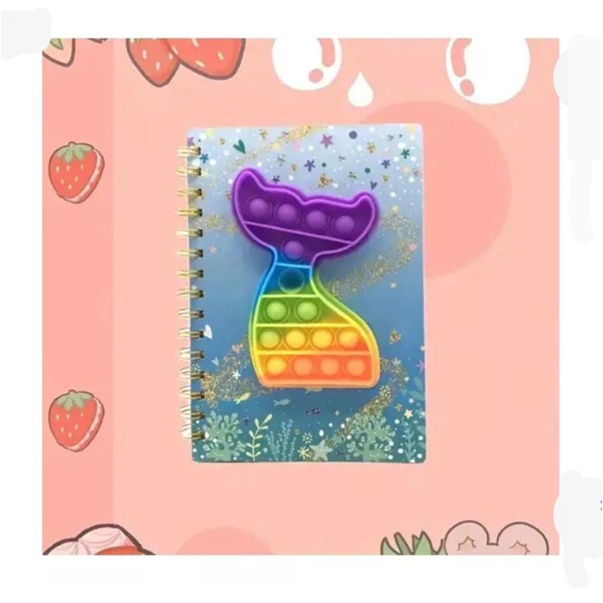 INFANTILES CAJUROMIX - Libreta Agenda sirena Pop It + Mini Libreta De Obsequio