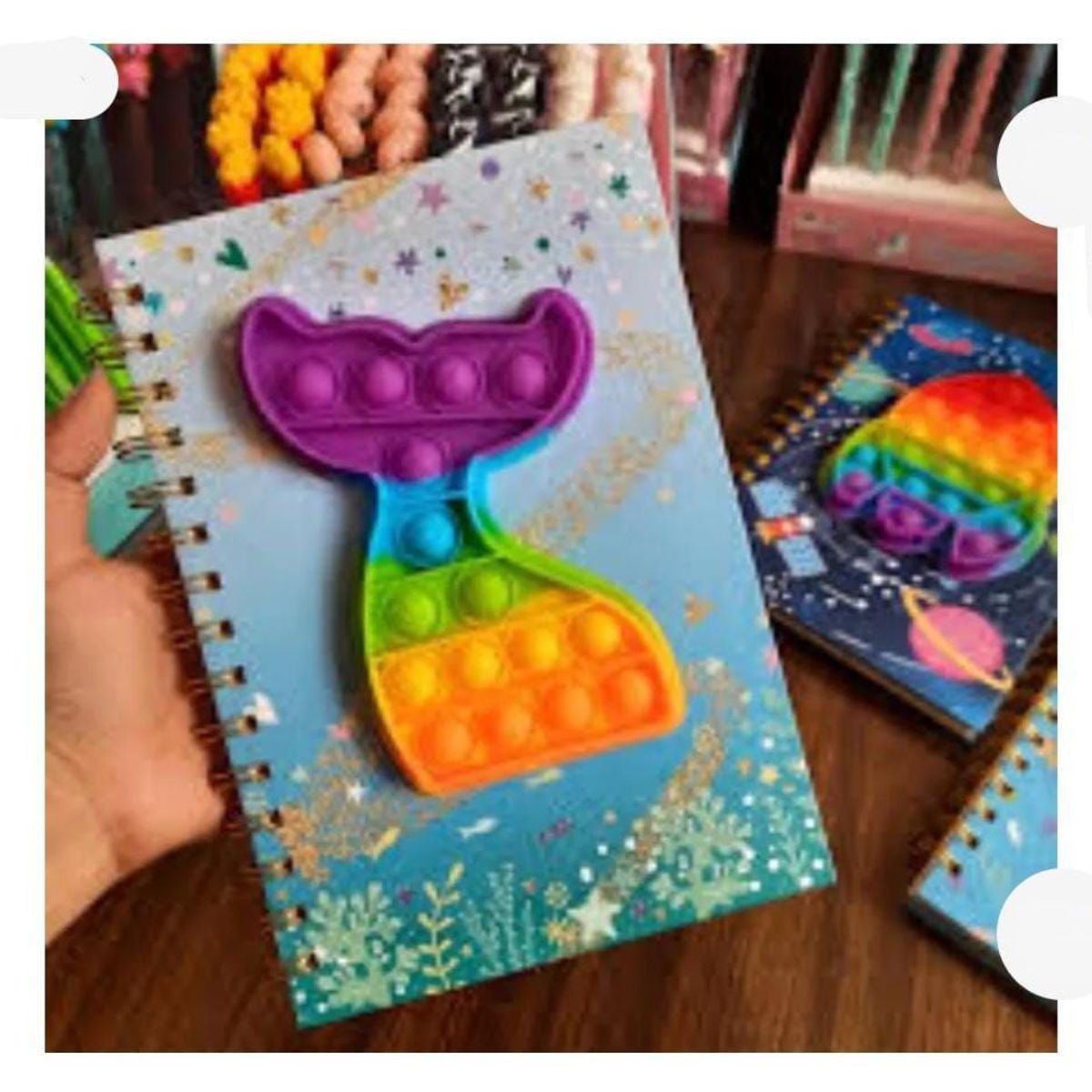 INFANTILES CAJUROMIX - Libreta Agenda sirena Pop It + Mini Libreta De Obsequio