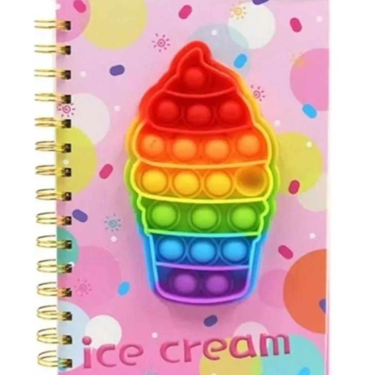 INFANTILES CAJUROMIX - Libreta Agenda helado Pop It + Mini Libreta De Obsequio