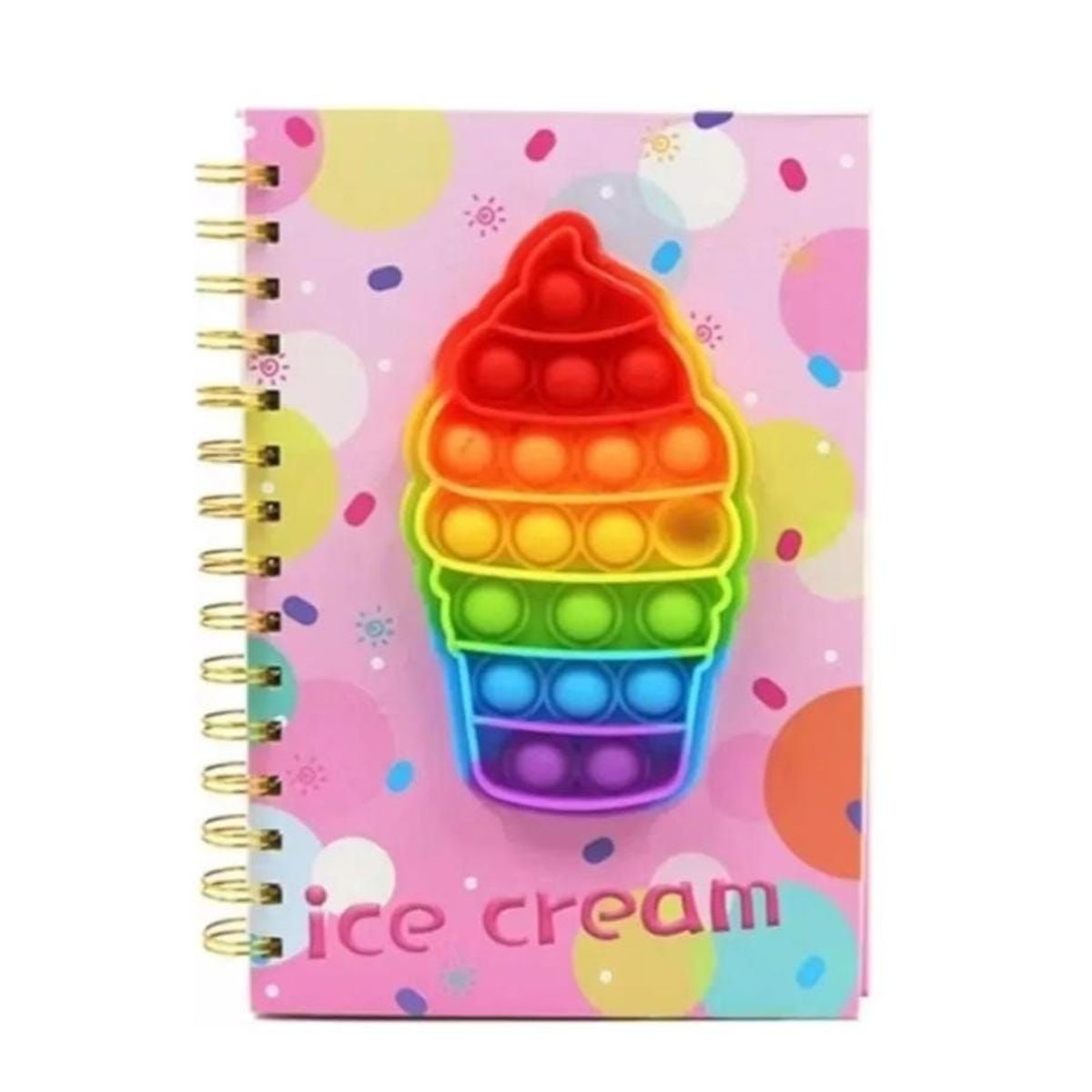 INFANTILES CAJUROMIX - Libreta Agenda helado Pop It + Mini Libreta De Obsequio