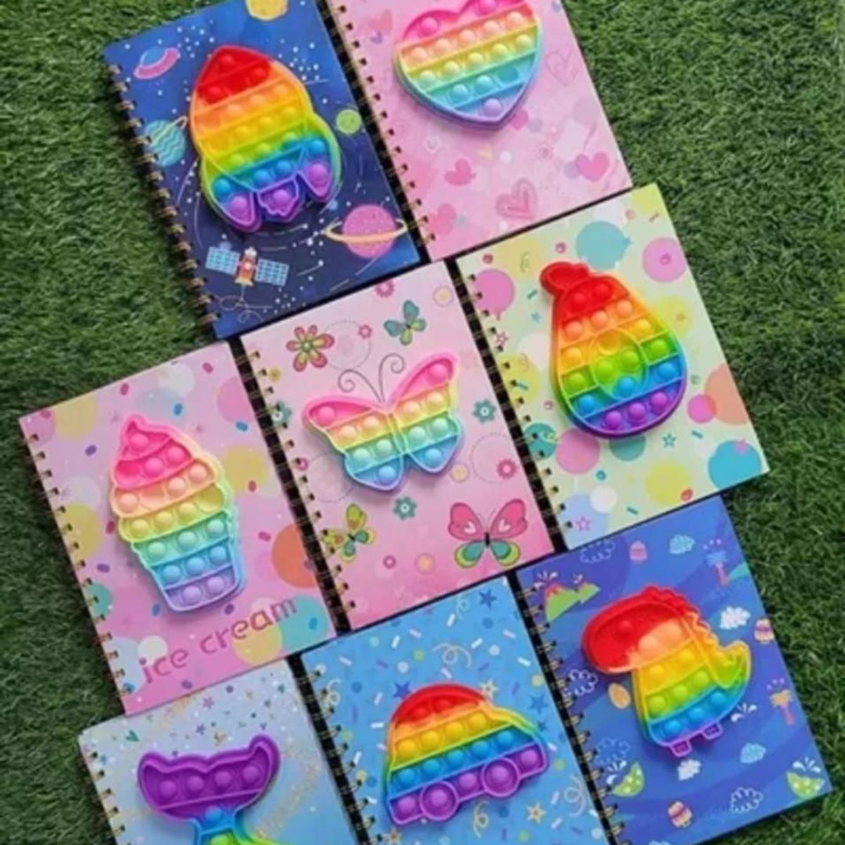 INFANTILES CAJUROMIX - Libreta Agenda helado Pop It + Mini Libreta De Obsequio