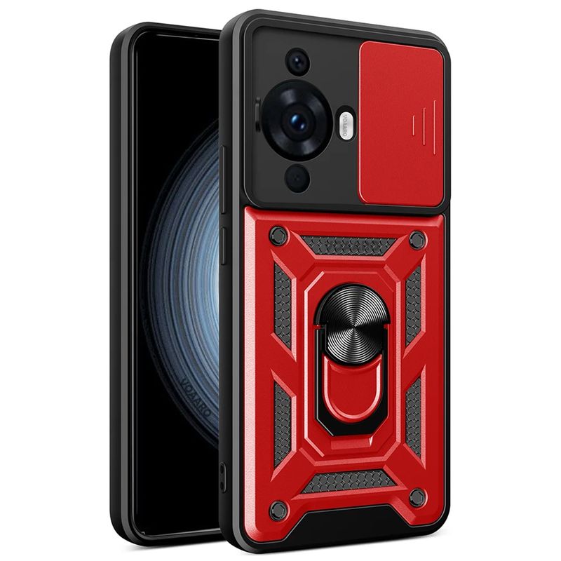 GENERICO - Funda Case Protector De Cámara Slider Compatible Huawei Nova 12S Rojo
