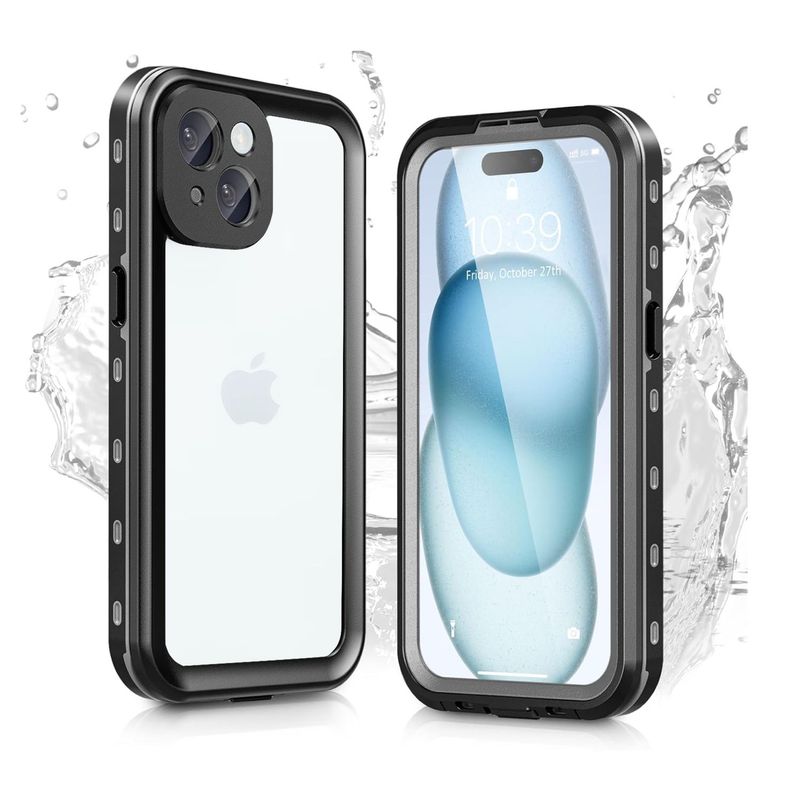 GENERICO - Estuche Sumergible Tipo Lifeproof Para iPhone 15 Plus - Transparente