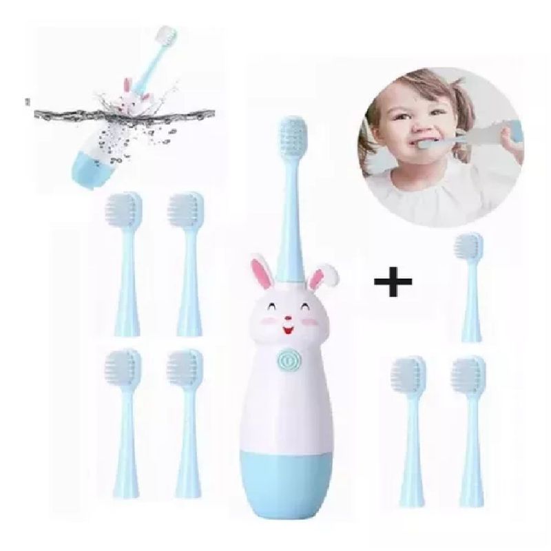 MUNDO BEBE - Cepillo Eléctrico Dientes bebe niño niña 8 repuestos