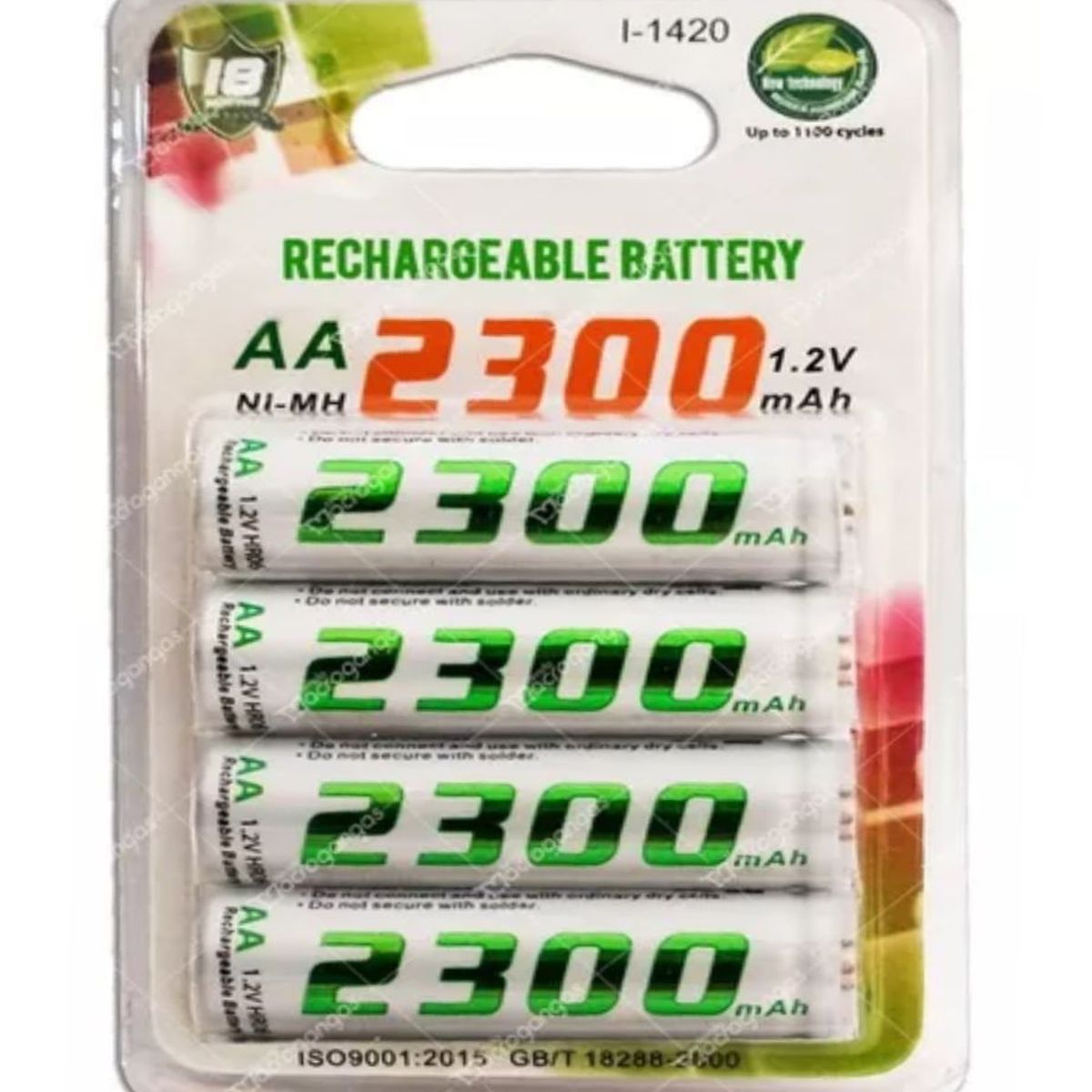 IRONBAT - 4 Pilas Baterías Aa Recargables Ironbat 2300 Mah 1.2 V